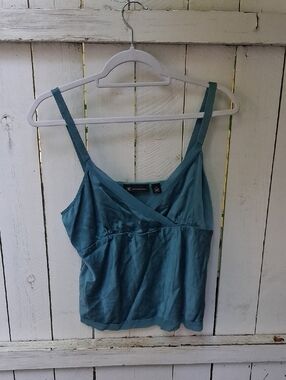 INC International Concepts Teal Faux-Wrap Camisole Tank